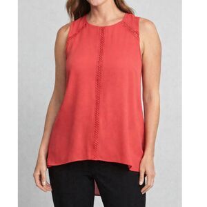 WHBM White House Black Market NWT Coral Lace Lined Sleeveless Top M Blouse $84